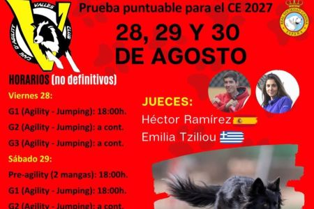 Calendario actividades caninas agosto 2026